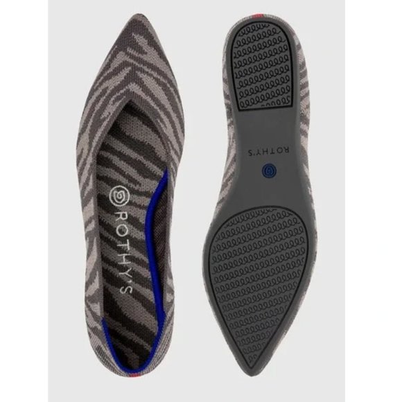 Rothy's Shoes - ROTHY'S Zebra Grey Flat Point Shoes | US 7.5